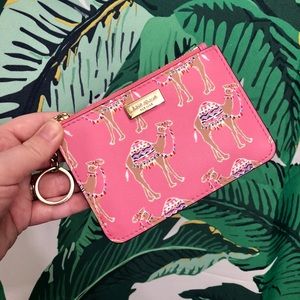 Kate Spade Camel Party Card Case Coin Purse Wallet